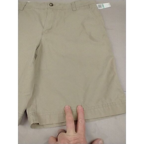Mens IZOD Seaside Poplin Flat Front Shorts Cedarwood Khaki Size 34W X 10.5L - Picture 15 of 16